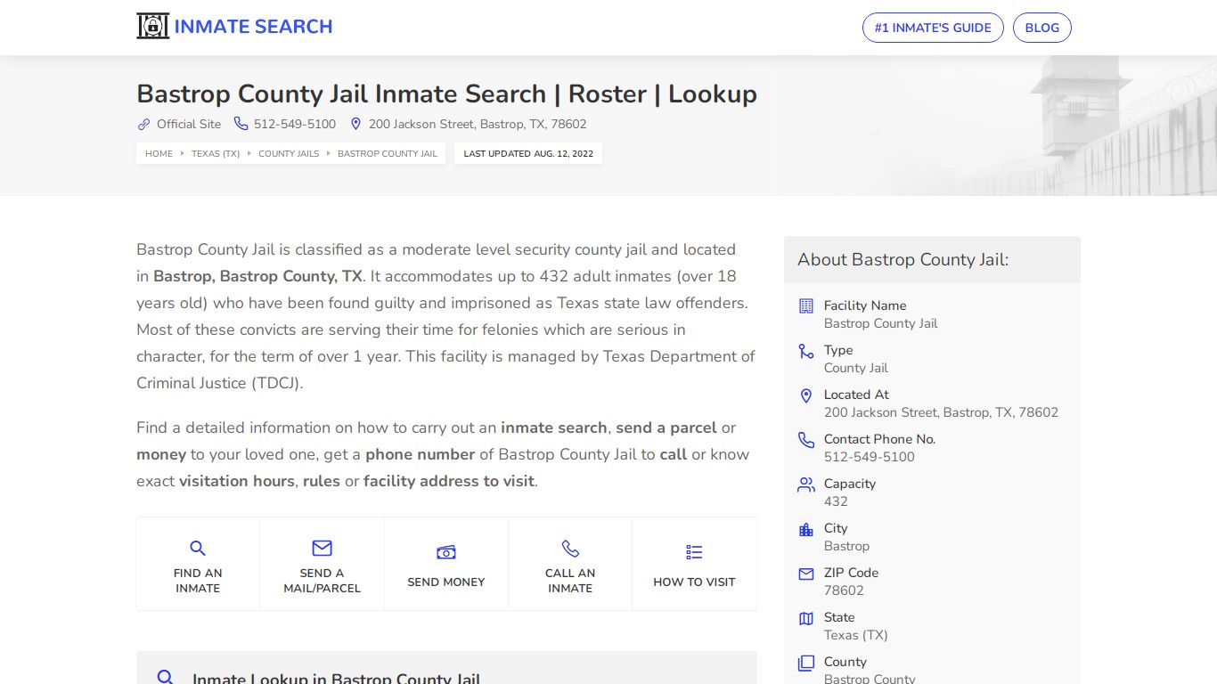 Bastrop County Jail Inmate Search | Roster | Lookup