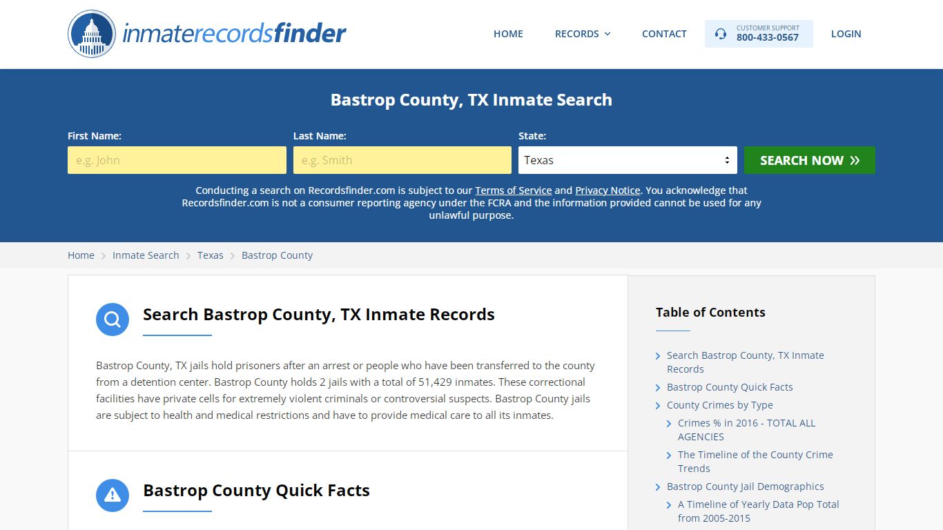 Bastrop County, TX Inmate Lookup & Jail Records Online