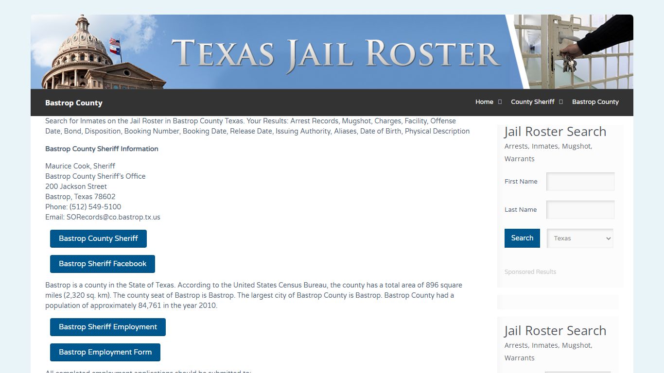 Bastrop County | Jail Roster Search