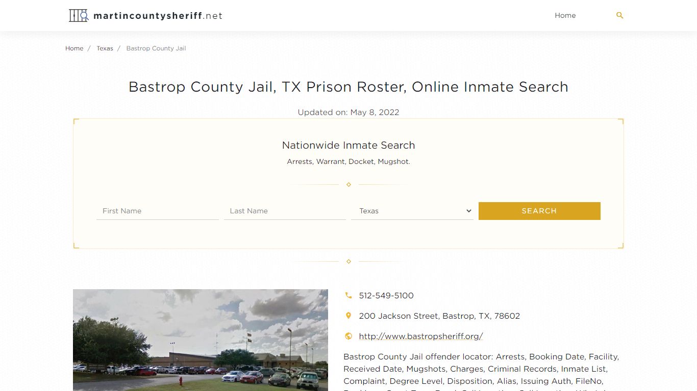 Bastrop County Jail, TX Prison Roster, Online Inmate Search